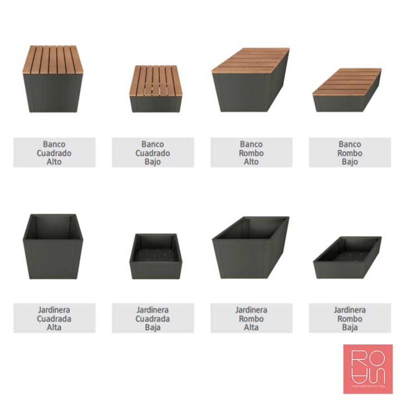 Banc Osaka (Conjunt de banc i jardinera)